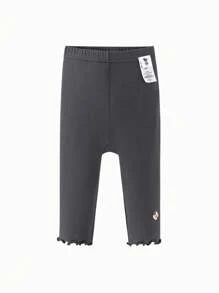 mini bala Girls' Skin-Friendly High Elasticity Leggings - Ultra-Soft Baby Pants