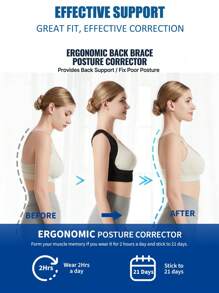 男女可调节姿势矫正器 - 缓解下背部疼痛的支架，舒适的肩部支撑，缓解颈部和背部疼痛的健身房配件