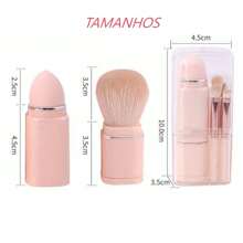 7pcs Makeup Brushes And Sponge Set, Eyeshadow Lip Eyebrow Eye Brush Blush Highlighter Concealer Portable For Travel - 彩色 - 查看 9