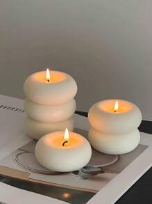 3Pcs Handmade Donut Candle, Holiday Decor, Creative Handicraft Gift, Aromatherapy Candle Ornament, Birthday Present, Cute Decoration, Photography Prop, Valentine's Day Gift, Mother's Day Gift, Creative Ornament, Shaped Candle, Home Decor, Dining Table Decor, Christmas Decoration Gifts Graduation