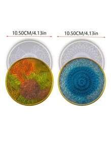 Diy Crystal Epoxy Cup Mat Mold, Mirror Finish Pattern Circle Resin Silicone Mold For Teacup