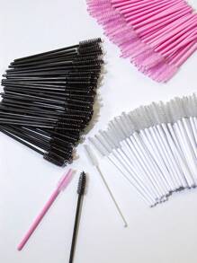 100/50/10pcs Disposable Mascara Wands, Mascara Brush, Eyelash Makeup Brush, Eyelash Spoolie Brush, Bendable Disposable Eyebrow Spoolie, Eyelash Brush For Eyelash Extension, Eyebrow Spoolie, Castor Oil Brush (Pink)