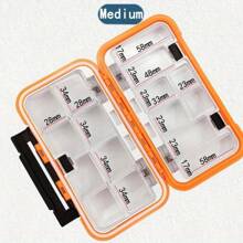 Caja de accesorios de pesca, caja pequeña/grande de carretera, caja de almacenamiento de anzuelos de pesca, señuelos de pesca falsos, cebo y herramientas, suministros de pesca - Naranja - Ver 10