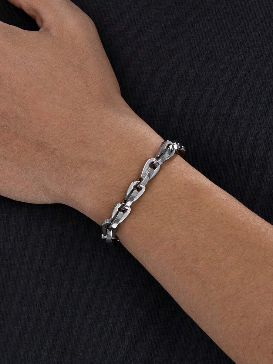 1pc Fashionable Titanium Steel Pull-Ring Bracelet, Scratch-Resistant, Unisex Design, Suitable For Daily Wear - Broken Bracelet - View 1