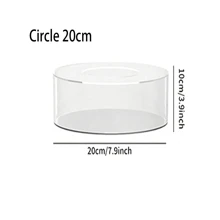 1 Set Transparent Acrylic Cake Stand, Fillable Cake Box Holder With Cover, Round/Square Cake Display Box, Suitable For Wedding And Birthday Party Centerpiece Decor - Clear - View 6