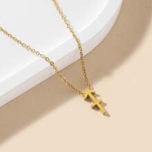 1 件装新款时尚不锈钢十二生肖 O 型链项链女款生日礼物 - 金黃色 - 查看 10