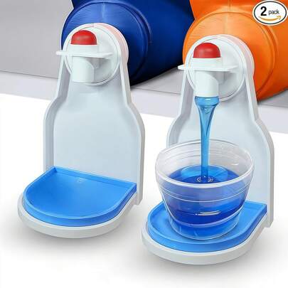 [2 Packs] Laundry Detergent Cup Holder, Detergent Drip Catcher (Upgraded Drip Tray), No More Mess Or Leaks, Grip Style UNIVERSAL FIT - Our Laundry Drip Catcher Fits All Types Of Detergent Containers And Fabric Softener Containers With A Round Dispense Button STURDY Home Bathroom Decor Bathroom Organizer Fall Decor Back To School Bathroom