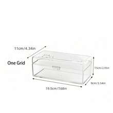 1 pièce Boîte de rangement de maquillage transparente, support en plastique pour pinceaux de maquillage, boîte de rangement de bureau anti-poussière, convient pour les rouges à lèvres, les ombres à paupières, les pinceaux, les houppettes - Léger, sans électricité nécessaire. Décoration de salle de bain, organisateur de salle de bain, organisateur de maquillage d'été, retour à l'école