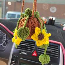 Handmade Crochet Car Ornaments - Cute Knitted Rearview Mirror Decoration, Creative Fabric Interior Accessories. - one-size - View 17