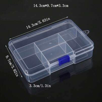 Clear Box Divided Plastic Desktop Storage Box Transparent Buttons Fishing Gear Accessories Jewelry Cosmetics Packaging Box