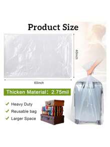 Bolsas de almacenamiento transparentes y a prueba de agua de 5 piezas/10 piezas - Bolsas de plástico a prueba de polvo para ropa, mantas y juguetes