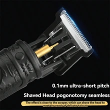1pc Rechargeable Electric Hair Clipper For Men, Made Of ABS With Dragon And Phoenix Pattern, Wireless Portable Home/Travel Professional Barber Haircut Trimmer