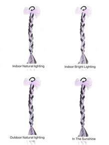 1PC KIDS Colorful Bow Wig Braids Hair Rings Ponytail Sweet Cool Twist Long Braids Hair Tie For Girls - Black - View 8