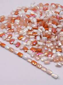 30pcs/Bag Pink Red Green Color Faceted Grid Rectangle Square Loose Beads Glass Beads Faceted Loose Spacer Beads For Jewelry Making DIY Jewelry Accessories Design