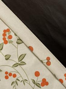 1pc New Floral And Bird Patterned 100% Blackout Lining Curtain, Thermal Insulated For Home, Living Room, Bedroom, Office, Party & Daily Decor - Multicolor - View 4