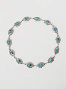 1 件波西米亚风涤纶水钻镂空西部牛仔帽，时尚多用途防晒配饰，适合春夏秋季 - 一字頂 - 查看 13