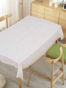 kumozawa 1 件一次性防水防油 PEVA 波尔卡圆点桌布，适用于生日、毕业典礼、餐厅、结婚周年纪念日、新娘送礼会、野餐、茶会餐桌装饰 - 白色 - 查看 7