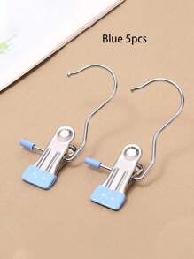 不锈钢衣夹洗衣衣钉带钩便携式挂衣夹裤夹家用不留痕强力不锈钢多功能带钩衣夹晾衣夹单个宽口夹耐磨 - 彩色 - 查看 19