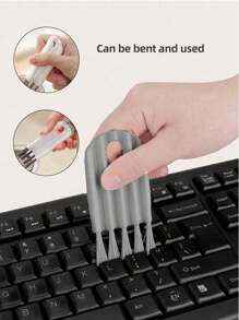 Set de 3 piezas, cepillos de limpieza para ranuras del teclado, limpiador de rodillos de pelo, cepillo con cojín de aire, cepillo de limpieza multiusos para cocina, baño y hogar