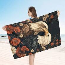 1 Piece Extra Large Beach Towel - Quick Drying, Soft, Lightweight, Sand-Free, Microfiber Material, Cute Bird Design, Ideal Gift For Women And Adults, Suitable For Pool, Travel And Swimming Summer, Holiday