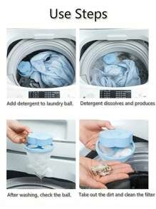 10 件可重复使用的洗衣擦洗球，神奇防缠结绒毛捕捉器，毛发和皮毛去除器，洗衣机和烘干机清洁球，非电动软洗工具，用于去除猫和狗毛发、皮毛和绒毛的洗球 - 彩色 - 查看 3