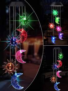 1pc Solar Wind Chime Outdoor Waterproof Solar LED Wind Chime Light, IP44 Change Light Color Mobile Romantic Wind Chime Mother's Day Gift Birthday Gift, Family Gathering, Festival, Party, Night Garden Decoration, Solar Lights Outdoor - Multicolor - View 6