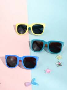 6 件/5 件/4 件/3 件/1 件儿童休闲风格拼色折叠时尚眼镜，男孩和女孩的时尚眼镜，适合日常佩戴，是送礼的理想选择