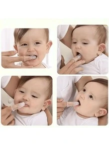10pcs/Pack Baby Silicone Finger Toothbrush - Transparent White - View 2