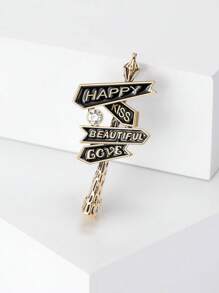 Fashionable "Road To Happiness" Road Sign Brooch For Women Dress Suit Pin Accessories Party Banquet Gift