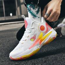 Womens Mens Basketball Shoes Breathable Comfortable Lightweight Fashion Athletic Sneakers Non Slip Outdoor Sport Shoe - trái cam - Xem 4