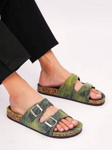 2025 Comfortable & Versatile Outdoor Soft Cork Sole Adjustable Strap PU Men's Slip-On Slippers, Suitable For Daily Wear, Walking, Home - For Fashion & Comfort Oriented Men