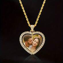 1pc Customized Car Rearview Mirror Pendant With Crystal Heart Decoration, Gift For Boyfriend, Father, Husband