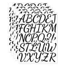 180/216 张乙烯基字母贴纸，2 英寸自粘防水字母贴花，适用于教室装饰、海报、礼品、公告板 - 黑白草书字体、字母贴纸 - 彩色 - 查看 8