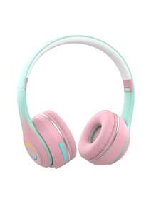 GENAI Wireless Headphones With Gradient Design And LED Lights, Foldable Gaming Headset With Mic, Lightweight, Hi-Fi Sound, For Girls And Teens - Multicolor - View 14