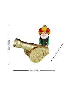 1pc Resin Decorative Statue With Traditional Figure, Holiday Celebration Statue With Gold Crescent Base, Suitable For Home And Office Decor, Large Size - 1 - View 2