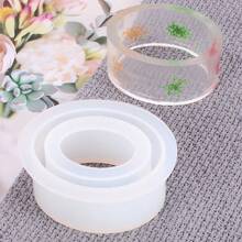 1pc, 6pcs Oval Split Open Bangle Resin Silicone Molds | Crystal Epoxy Resin Materials | Easy Release Resin Epoxy Dual-Purpose | DIY Jewelry Molds Suitable For Daily Wear And Outings - Oval Half Open Bracelet Mold - View 4