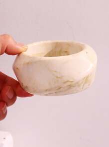 1 件新款米色扎染宽不对称树脂手链，夸张的几何时尚，适合日常和派对的分层佩戴，厚重超大珠宝礼物，秋冬