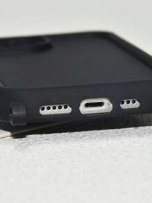 防震斜挎挂绳套装,手工编织撞色肩带,保护手机壳软套,兼容 11/12/13/14/15/16/17 Pro Max,春季礼物 - 黑白長短繩+手機殼 - 查看 6