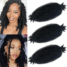 Federnde Afro-Twist Haare 1/3/8 Packungen Marley Twist Flechthaare 8-26 Zoll vorab getrennte schwarze krause Twist Flechthaare Frauen Afro Federkern Twist Haare zum Umwickeln von Soft Locs