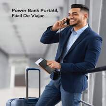 Batería externa para iPhone de Apple, iPad, teléfonos Android, regalos para familia, amigos, cumpleaños, invierno, San Valentín, Pascua, adecuada para uso al aire libre, compras, viajes, suministro de energía portátil seguro y estable - Negro-A - Ver 7