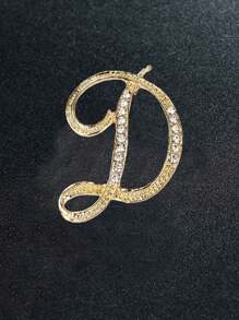 Vintage Versatile Men's English Letter Brooch, Suit Lapel Flower Badge, Unisex Fashionable Large Pin Clothing Accessory, High-End Suit Decoration, Sweater/Jacket Pins, Suitable For Parties, Weddings, Birthdays, Daily Wear, Holiday Gifts