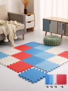 30*30*1cm (16 Pcs/Set), 4 Colours Mixed Patchwork Floor Mat With PVC Bag EVA Interlocking Foam Puzzle Floor Mats