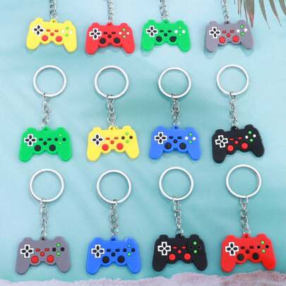 Set de 12 llaveros de tema de juego de colores aleatorios