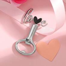 创意爱心形开瓶器，锌合金，非常适合婚礼、生日、聚会礼物、开瓶器，适用于户外、露营 - 彩色 - 查看 7