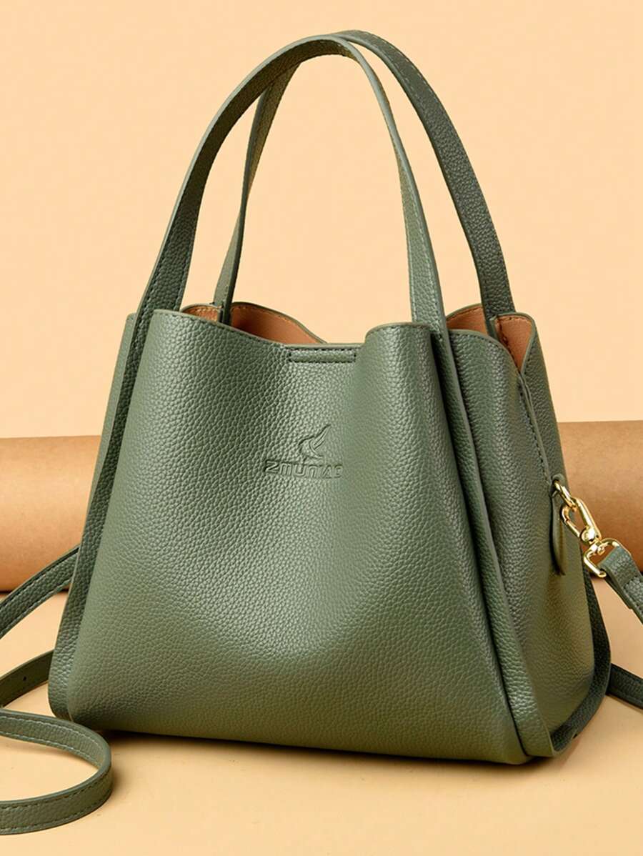 Bolsos de mano suave de alta calidad para mujer, bolsos de hombro casuales, bolsos de diseñador de lujo de gran capacidad para damas