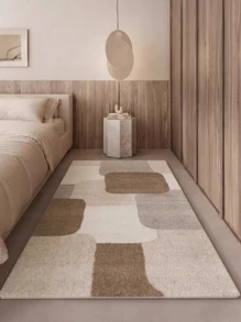 1pc Soft Faux Wool Rug, Minimalist Rectangular Carpet, Soft & Comfortable, Bedroom Rug, Bedroom Decor Rug, Bedside Decor Rug, Washable, Home Decor Faux Wool Rug, Holiday Decor Rug