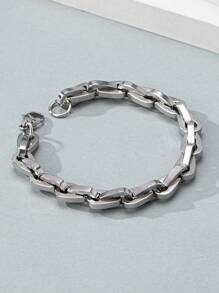 1pc Fashionable Titanium Steel Pull-Ring Bracelet, Scratch-Resistant, Unisex Design, Suitable For Daily Wear - Broken Bracelet - View 4