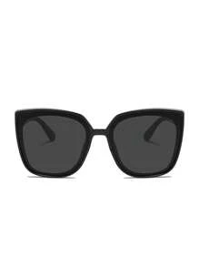 复古超大女士时尚眼镜，高端质感，方形镜框设计，适合大脸型，显瘦，适合户外活动，如徒步旅行、海滩，适合夏季海滩度假、户外、旅行 - 彩色 - 查看 3