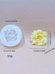1pc Gardenia Shaped Silicone Candle Mold With Hole - White - View 2