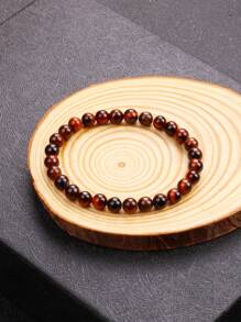 1 szt. Oryginalne bransoletki Lightning Red Tiger Eye dla mężczyzn 6-10 mm Natural Energy Stone Round Beads Bransoletki dla kobiet Soul Jewelry